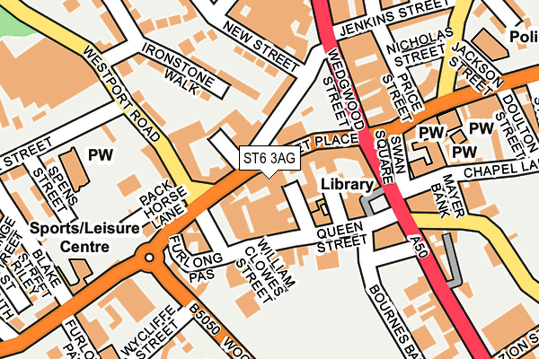 ST6 3AG map - OS OpenMap – Local (Ordnance Survey)