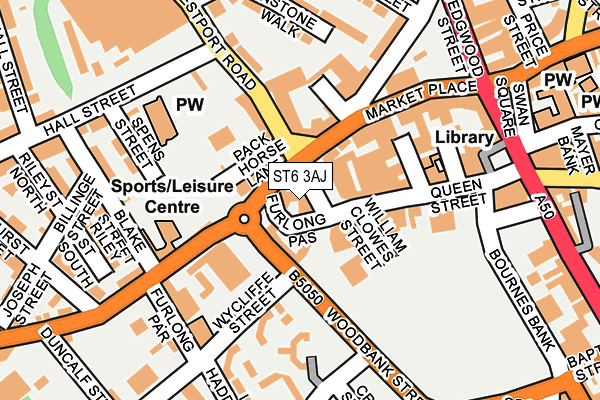 ST6 3AJ map - OS OpenMap – Local (Ordnance Survey)