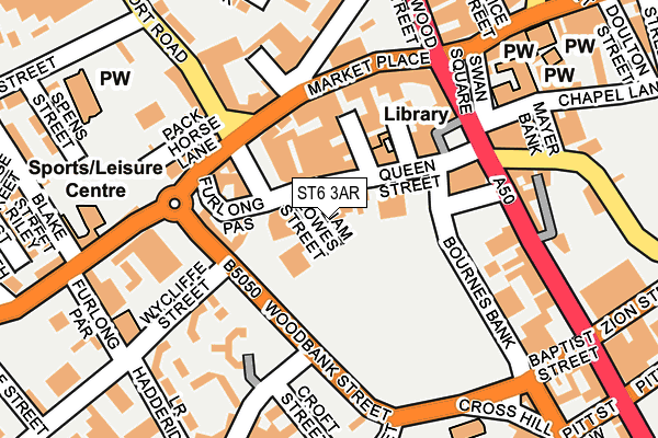 ST6 3AR map - OS OpenMap – Local (Ordnance Survey)