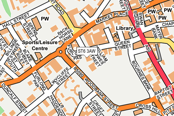 ST6 3AW map - OS OpenMap – Local (Ordnance Survey)