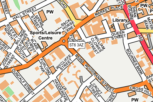 ST6 3AZ map - OS OpenMap – Local (Ordnance Survey)