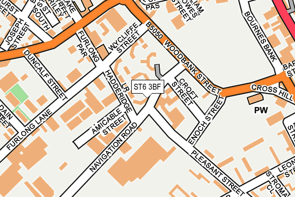 ST6 3BF map - OS OpenMap – Local (Ordnance Survey)