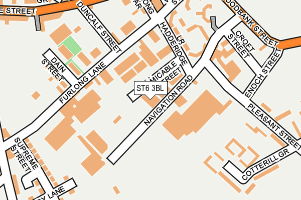 ST6 3BL map - OS OpenMap – Local (Ordnance Survey)