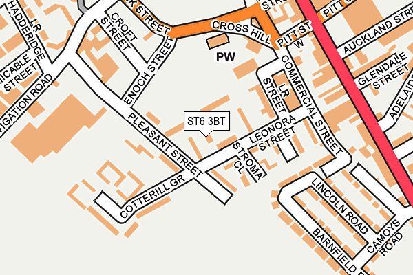 ST6 3BT map - OS OpenMap – Local (Ordnance Survey)