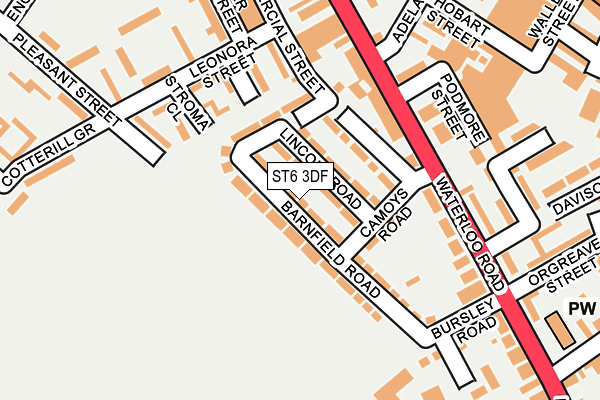 ST6 3DF map - OS OpenMap – Local (Ordnance Survey)