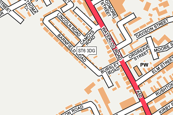 ST6 3DG map - OS OpenMap – Local (Ordnance Survey)