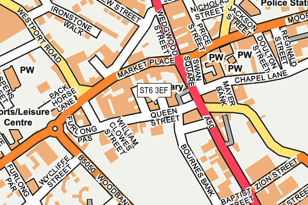 ST6 3EF map - OS OpenMap – Local (Ordnance Survey)