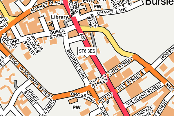 ST6 3ES map - OS OpenMap – Local (Ordnance Survey)