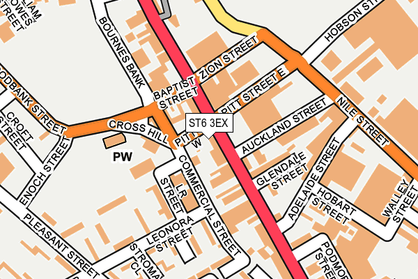 ST6 3EX map - OS OpenMap – Local (Ordnance Survey)
