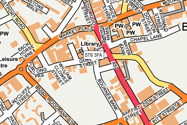 ST6 3FA map - OS OpenMap – Local (Ordnance Survey)