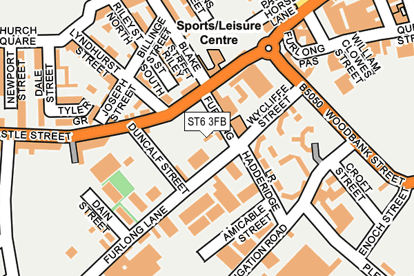 ST6 3FB map - OS OpenMap – Local (Ordnance Survey)