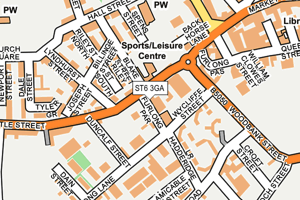 ST6 3GA map - OS OpenMap – Local (Ordnance Survey)