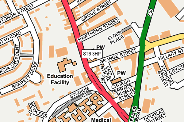 ST6 3HP map - OS OpenMap – Local (Ordnance Survey)