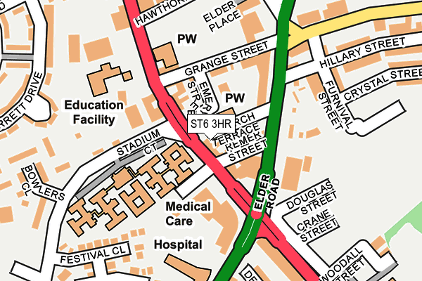 ST6 3HR map - OS OpenMap – Local (Ordnance Survey)