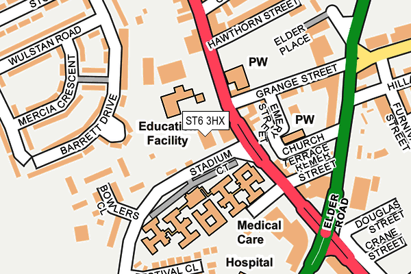 ST6 3HX map - OS OpenMap – Local (Ordnance Survey)