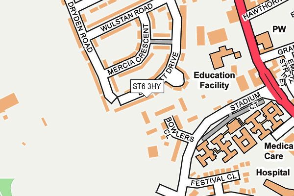 ST6 3HY map - OS OpenMap – Local (Ordnance Survey)