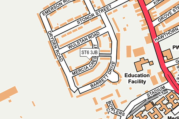 ST6 3JB map - OS OpenMap – Local (Ordnance Survey)