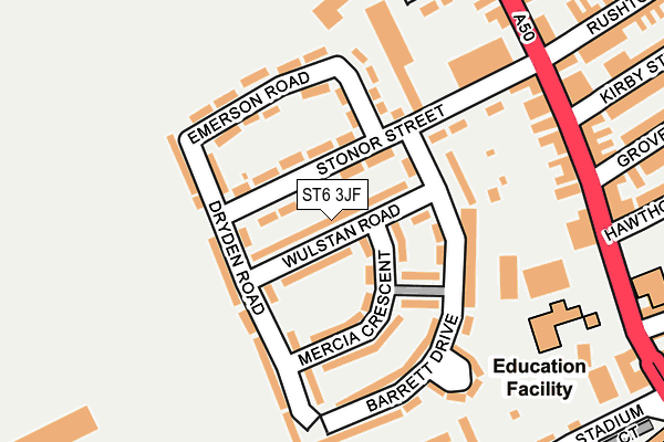 ST6 3JF map - OS OpenMap – Local (Ordnance Survey)