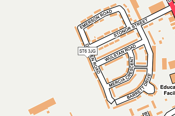 ST6 3JG map - OS OpenMap – Local (Ordnance Survey)