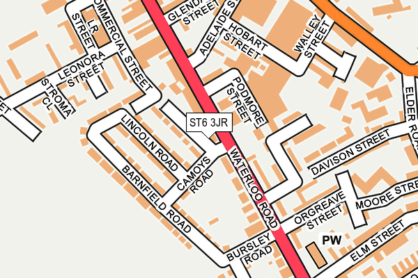 ST6 3JR map - OS OpenMap – Local (Ordnance Survey)