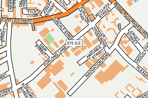 ST6 3LE map - OS OpenMap – Local (Ordnance Survey)