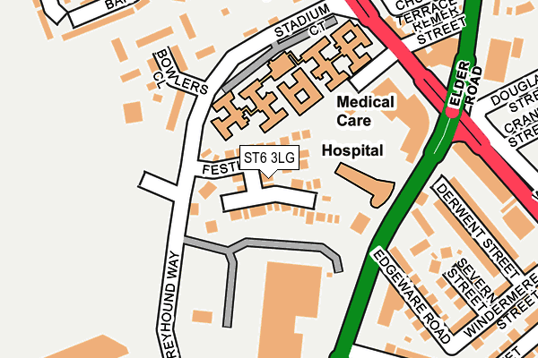 ST6 3LG map - OS OpenMap – Local (Ordnance Survey)