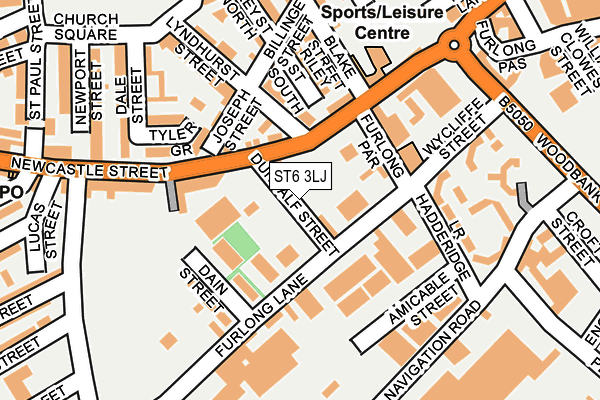 ST6 3LJ map - OS OpenMap – Local (Ordnance Survey)