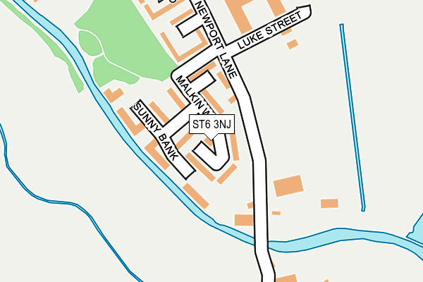 ST6 3NJ map - OS OpenMap – Local (Ordnance Survey)