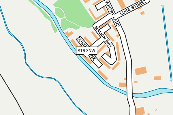 ST6 3NW map - OS OpenMap – Local (Ordnance Survey)