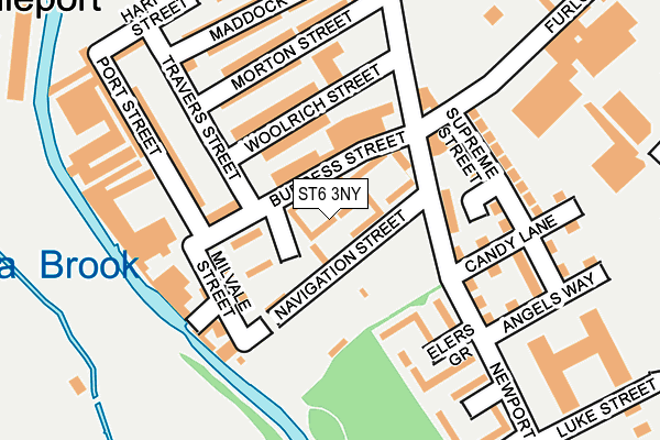 ST6 3NY map - OS OpenMap – Local (Ordnance Survey)