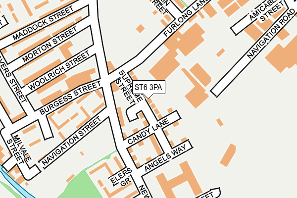 ST6 3PA map - OS OpenMap – Local (Ordnance Survey)