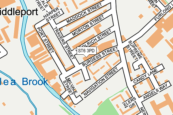 ST6 3PD map - OS OpenMap – Local (Ordnance Survey)