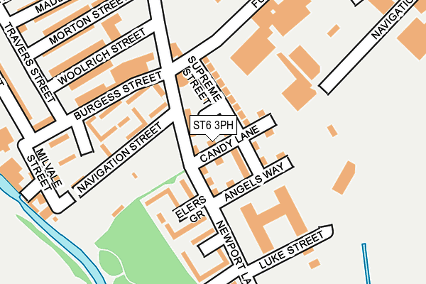 ST6 3PH map - OS OpenMap – Local (Ordnance Survey)