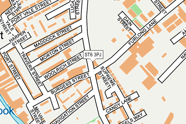 ST6 3PJ map - OS OpenMap – Local (Ordnance Survey)