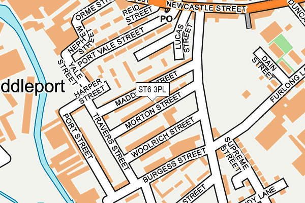 ST6 3PL map - OS OpenMap – Local (Ordnance Survey)