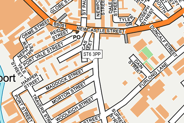 ST6 3PP map - OS OpenMap – Local (Ordnance Survey)