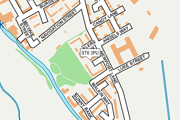 ST6 3PU map - OS OpenMap – Local (Ordnance Survey)