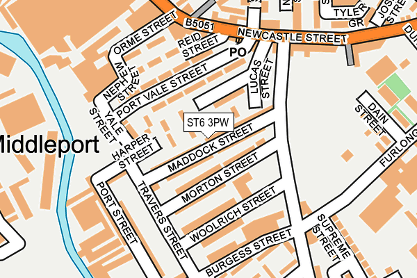 ST6 3PW map - OS OpenMap – Local (Ordnance Survey)