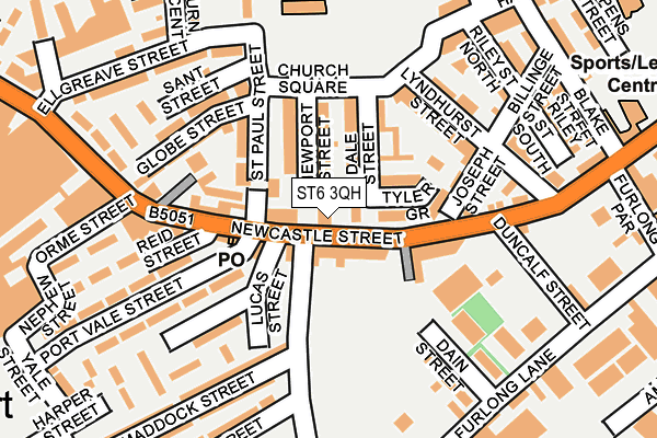 ST6 3QH map - OS OpenMap – Local (Ordnance Survey)