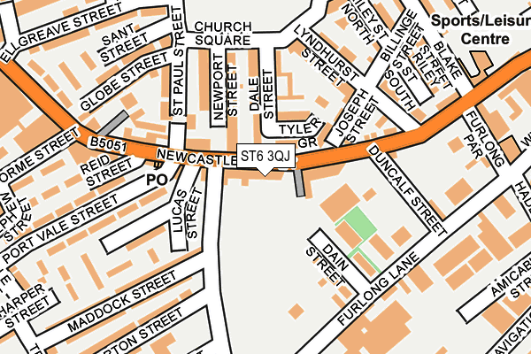 ST6 3QJ map - OS OpenMap – Local (Ordnance Survey)