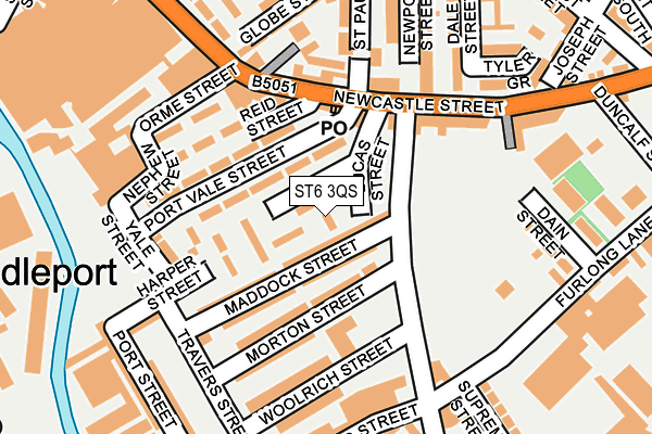 ST6 3QS map - OS OpenMap – Local (Ordnance Survey)