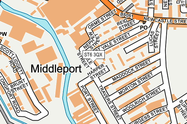 ST6 3QX map - OS OpenMap – Local (Ordnance Survey)