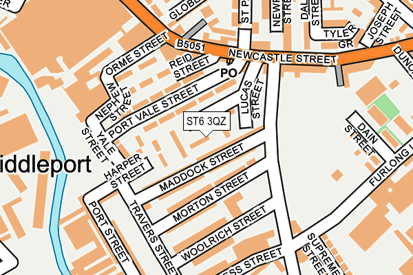 ST6 3QZ map - OS OpenMap – Local (Ordnance Survey)