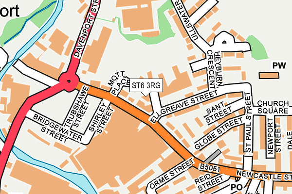 ST6 3RG map - OS OpenMap – Local (Ordnance Survey)