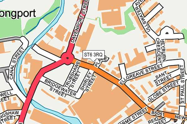 ST6 3RQ map - OS OpenMap – Local (Ordnance Survey)