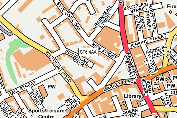 ST6 4AA map - OS OpenMap – Local (Ordnance Survey)