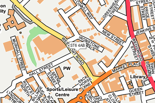 ST6 4AB map - OS OpenMap – Local (Ordnance Survey)