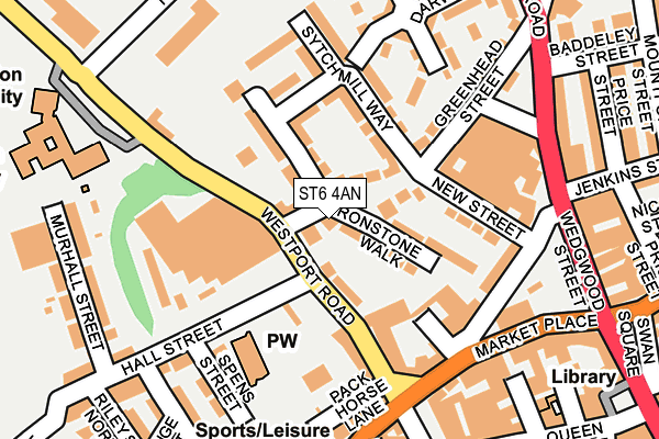 ST6 4AN map - OS OpenMap – Local (Ordnance Survey)