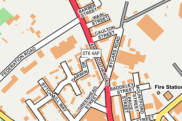 ST6 4AP map - OS OpenMap – Local (Ordnance Survey)