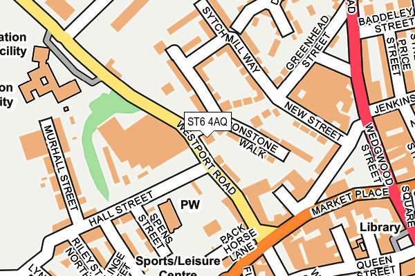 ST6 4AQ map - OS OpenMap – Local (Ordnance Survey)